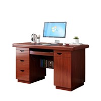 Bureau de direction en bois avec plusieurs tiroirs, grand espace de rangement, table de bureau pour manager
