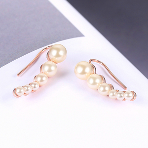 <span class=keywords><strong>Pendientes</strong></span> <span class=keywords><strong>de</strong></span> escalada <span class=keywords><strong>de</strong></span> perlas <span class=keywords><strong>de</strong></span> imitación para mujer, estilo <span class=keywords><strong>de</strong></span> dama <span class=keywords><strong>de</strong></span> alta calidad, Color <span class=keywords><strong>oro</strong></span> rosa, joyería Fasshio, Clips para las orejas, venta al por mayor - Product Image 2