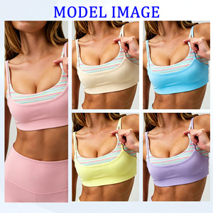Abbigliamento Sportivo Personalizzato per Donna, 2 in 1 <span class=keywords><strong>a</strong></span> Doppio Strato con Strisce, per Yoga, Palestra e Fitness - Product Image 3