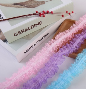 Luxury Polyester Pure White Stock <strong>Lace</strong> Different Colors for Shoes and Bags <strong>Fancy</strong> Style - Product Image 6