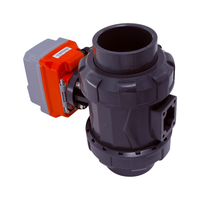 Vanne à boisseau sphérique électrique radiante AC/DC 95-265V à trois voies DN20 en PVC avec joint PTFE sans actionneur pour applications aquatiques