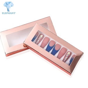 Wholesale Custom Private Label Glitter Rose Gold Glitter Pink Nails and False Eyelash Box Packaging - Product Image 2