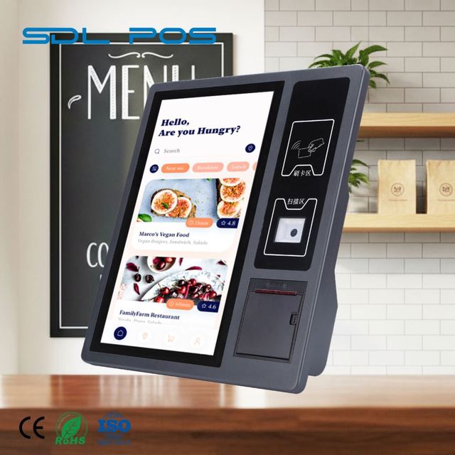 Indoor Ram 8Gb Audio Feedback Qr Code Scanner Public Information Terminal Black Elegant Finish Sdlpos Kiosk Machine
