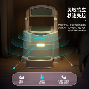 Portable Commode Chair For Elderly And Pregnant Adults With Sensor Light Green Plastic 6kg - Product Image 2