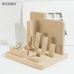 WEIMEI - Juego de Exhibidores de Joyería Beige de Moda, Soporte Desmontable para Pulseras de Microfibra, Juego de Exhibidores de Microfibra - Product Image 2