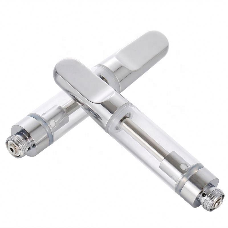 Silver glass CBD cartridge empty 1ml 0.8ml ceramic CBD vape cartridge 510 thread