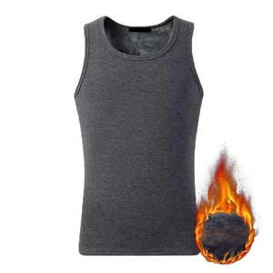 Custom US Size Men Casual Fleece Lined Tank <b>Top</b> Vest Underwear Warm Thermal Base <b>Layer</b> Undershirt Sherpa Lined Sleeveless Shirt - Product Image 1