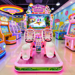 Máquina <span class=keywords><strong>de</strong></span> Juego Arcade <span class=keywords><strong>de</strong></span> Carreras <span class=keywords><strong>de</strong></span> Caballos para Niños, Filly Cuties, para 2 Jugadores |   Juego Interactivo Dinámico <span class=keywords><strong>de</strong></span> Caballo para Niños con Luces LED <span class=keywords><strong>de</strong></span> Acero Inoxidable - Product Image 2