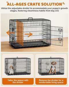 Cage pour animaux de compagnie PETDOM 36'' à double porte, cage pour chien avec séparateur, cage pour chien avec plateau amovible, cage en fil métallique pour petits et moyens chiens - Product Image 3