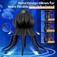 Vibrateur 10 modes en forme de petite méduse, stimulateur pénien, masseur de prostate anti-éjaculation, stimulateur mammaire, godet de masturbation
