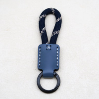Porte-clés de voiture en cuir PU tressé fait main avec logo personnalisé, porte-clés de luxe, pendentif de sac, accessoires cadeaux