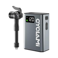 CYCLAMI Max 120PSI E1 Pompe à Air pour Vélo Électrique Portable Petite Pompe à Pneu avec Jauge Compatible avec les Valves Presta & Schrader