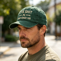 Gorra de Béisbol Personalizada con Bordado Tridimensional 'I FIX', Estilo Vintage, de Algodón Lavado, Patriótica y Ajustable