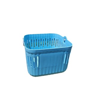 Cesta de almacenamiento de plástico portátil, rectangular, con asa, para baño, ducha, uso en exteriores, diseño hueco colorido - Product Image 5