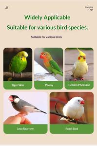 Huis- en buitengebruik, kleine metalen vogelkooi, reisbaar, draagbaar, papegaaienkooi met voederbak voor pauw, tijgerhuid. - Product Image 6