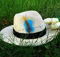 Maßgefertigter Hahnenfeder-Hutbesatz mit Anstecknadel für DIY-Bastelarbeiten, Herren-Cowboy-Fedora-Hut, Kostüm- und Hutmacherzubehör, Haaraccessoire