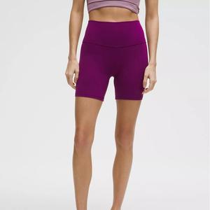 Nouveaux shorts de sport pour femmes à taille haute, pour la gym, le fitness, le yoga, la course en extérieur, avec fermeture élastique, en nylon/spandex uni, style cycliste - Product Image 1