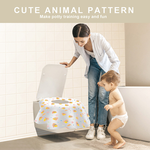 Extra Large Disposable Toilet Seat Covers for Adults, Individually Wrapped <strong>Potty</strong> Training <strong>Liners</strong> for Kids - Yellow - Product Image 5