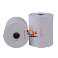 Rouleau de papier thermique du fabricant chinois 80x80 80x70 57x40mm pour les terminaux de point de vente, les imprimantes de cartes bancaires, les supermarchés et les guichets automatiques