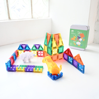 MNTL 2026 Nouvelle Tendance : Mini Tuiles Magnétiques 3,75 cm, 50 Pièces, Ensemble de Voyage Ferme Champêtre Portable avec Boîte en Fer
