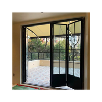 Puerta Plegable de Aluminio de Alta Eficiencia Energética, Doble Acristalamiento, Aislamiento Térmico, Diseño Tropical, 5 Años de Garantía, para Patio Exterior, Villa