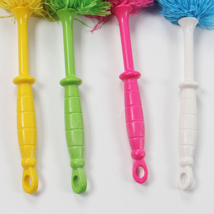 Plumeau coréen en fibres naturelles vert, jaune, rose, bleu ciel – Outil de nettoyage de bureau écologique - Product Image 2