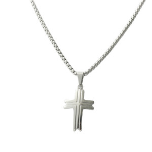 Stainless Steel <b>Cross</b> Pendant Necklace Men's Geometric Design Fashion Jewelry 120212 - Product Image 3
