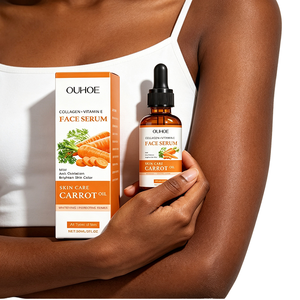 Sérum Visage Végan OUHOE en Gros : Soin Éclaircissant, Hydratant, Anti-Taches Brunes, au Collagène, Vitamine E et Huile de Carotte - Product Image 1