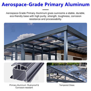 Pergola en alliage d'aluminium avec panneaux <span class=keywords><strong>de</strong></span> toit triangulaires imperméables, <span class=keywords><strong>abri</strong></span> extérieur moderne et élégant pour <span class=keywords><strong>jardin</strong></span>, patio, balcon, véranda - Product Image 2