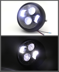 5.75 pouces Boîtier Métallique 40W 3200lm 2400lm Salut <span class=keywords><strong>Lo</strong></span> Faisceau Conduite Lumière Moto Café Racer Led Phare - Product Image 5