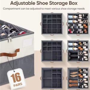 <b>Space</b> Saving Adjustable <b>Shoe</b> Storage Box <b>Shoe</b> Organizer Closet Storage Solution With Clear Cover - Product Image 4