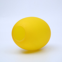 Kunden spezifische Malerei Gelbe Farbe Dekorative Eierform Glas lampen schirm für Pendel leuchte