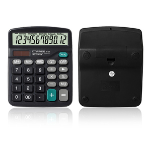 <span class=keywords><strong>Calculatrice</strong></span> de bureau à 12 chiffres <span class=keywords><strong>avec</strong></span> double source d'alimentation solaire et batterie Logo personnalisable en plastique - Product Image 1