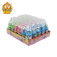 Venta caliente juguetes con forma de conejo con sabor a fruta pezón caramelo duro piruleta y polvo agrio caja de dulces embalaje