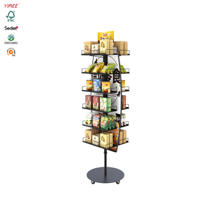 Présentoir rotatif en métal pour casse-croûte pour magasins de supermarché pour affichage d'étagère de panier de collation - Product Image 5