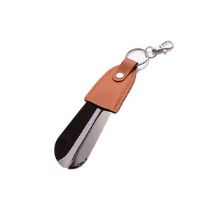 Calzador de Zapatos de Acero Inoxidable de Alta Calidad, Mini Calzador Portátil con Anillo para Llavero de Cuero - Product Image 2