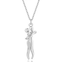 S925 Sterling Silver Hug Collier Câlin Couple Méchant Pendentif Collier Amoureux Couple Bijoux Clavicule Chaîne