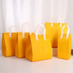 Bolsa de Picnic Ecológica Personalizable con Logotipo, Reciclable, Negra, Aislada, para Llevar Comida, Bolsa de Tela No Tejida para Sándwiches y Pan - Product Image 4