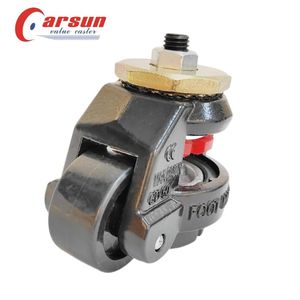 Roulettes de machine rétractables à tige filetée en nylon avec fonction de nivellement, roulement à billes, bande de roulement dure GD-40 - Product Image 1