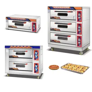 Industriale pane pizza forno elettrico doppia scrivania commerciale gas forno/forno da forno per la cottura
