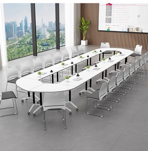 <span class=keywords><strong>Escritorio</strong></span> de Estudio <span class=keywords><strong>Extensible</strong></span> y Plegable Moderno, Mesas Modulares para Reuniones, Mesa de Entrenamiento <span class=keywords><strong>con</strong></span> <span class=keywords><strong>Ruedas</strong></span> - Product Image 6