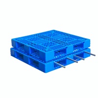 Palette en plastique pliable empilable à 4 voies de type entrée de vente chaude avec le style double face résistant