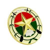 Broches en métal émaillées souples avec logo personnalisé du fabricant, étoile dorée à cinq branches, badges pour chapeaux de fan, accessoires vestimentaires