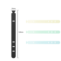 Attaches de câbles en silicone réutilisables et réglables, sangles organisatrices de câbles souples multi-trous, supports de fils multicolores pour la gestion des câbles