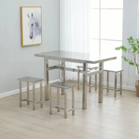 Ensemble de salle à manger en métal Mobilier moderne Chaises de salle à manger Table à manger et ensemble de chaises en acier inoxydable 1 pièce