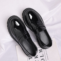 Nouvelles Chaussures Décontractées en Cuir Grande Taille pour Hommes, Style Bureau, Semelle Épaisse en Caoutchouc, Mocassins Tendance Anglais pour Affaires, Pointure 48