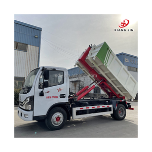 Euro 4 Used Dongfeng Tianjin 14CBM Roll Dumpster Hook Lift <strong>Garbage</strong> <strong>Trucks</strong> Diesel for Sanitation Construction Compactor Recycling - Product Image 5