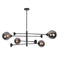 Lustre Sputnik moderne, suspension style Mid-Century, globes en verre fumé, hauteur réglable, pour salle à manger et salon