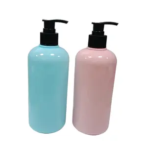 Cuci Botol Sampo 500Ml Tersedia Pink Hijau Biru Hitam Pompa Botol Plastik Lotion Kemasan Botol Kosmetik
