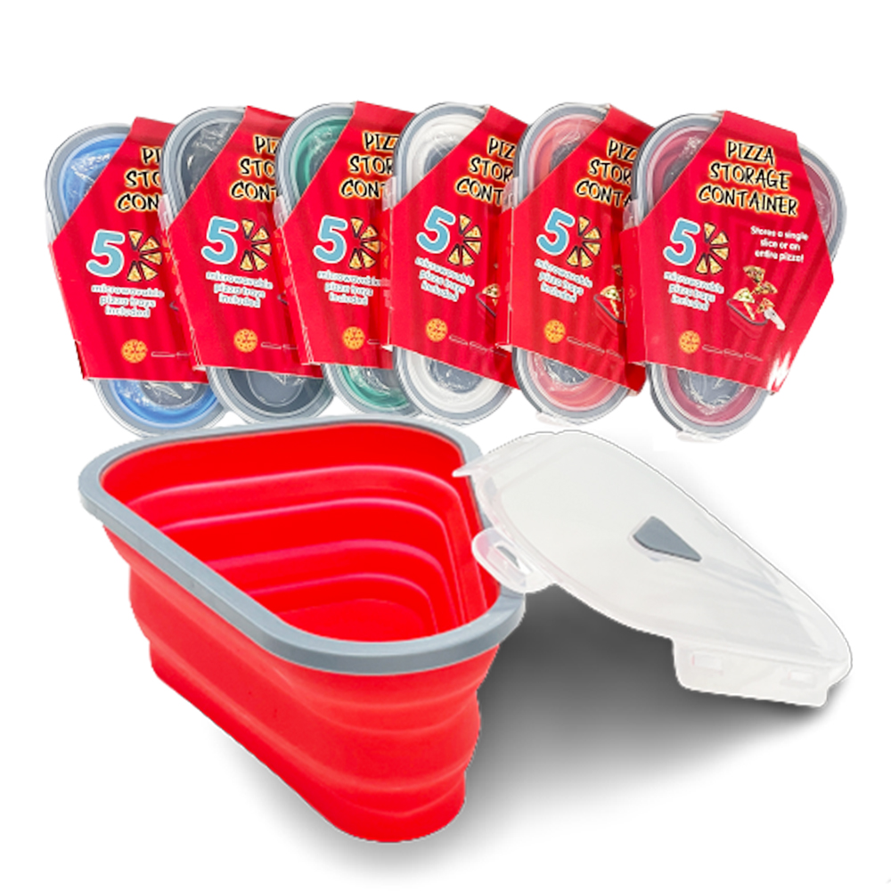 Силиконовые контейнеры для хранения пиццы расширяемые складные многоразовые контейнеры для хранения пиццы с крышками